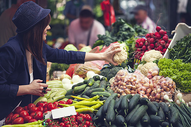 prodotti ortofrutticoli al mercato