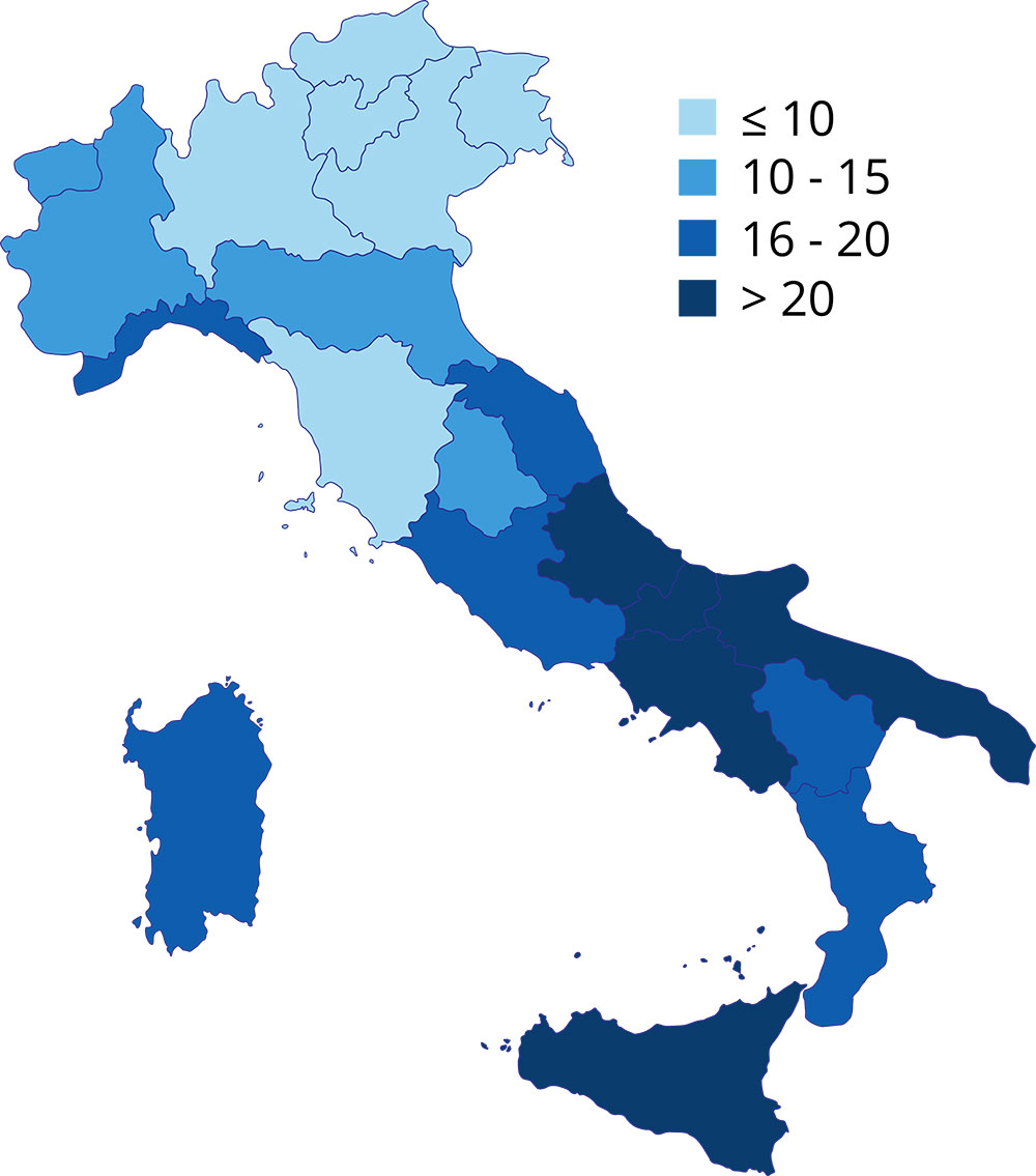 mappa italia obesità giovanile