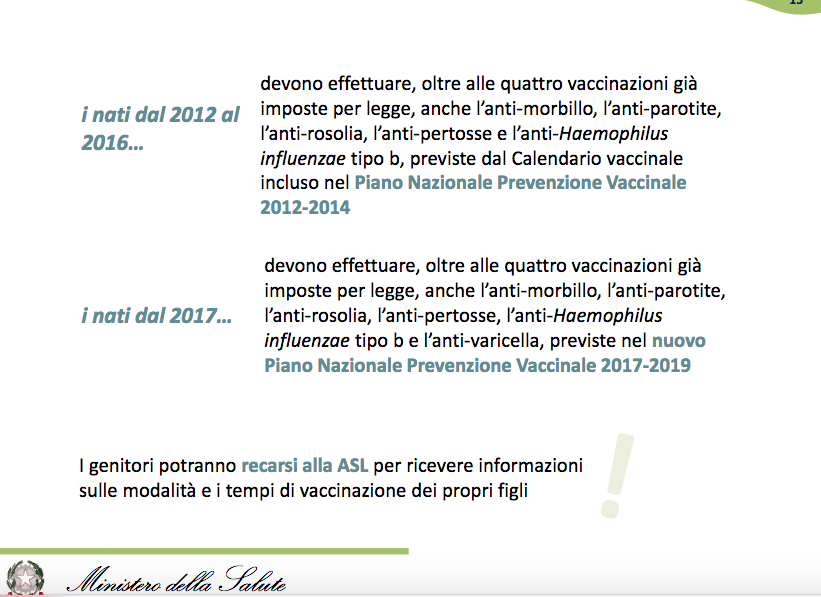 Calendario Vaccinazioni